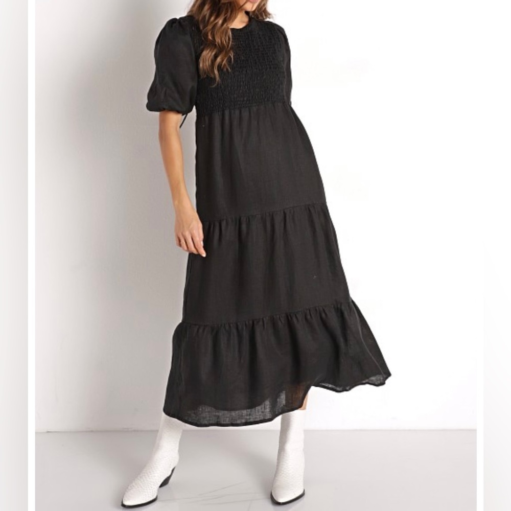 Faithfull the Brand Alberte midi black Dress